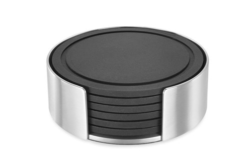 ZACK - VETRO - 6 sous-verres + support en inox