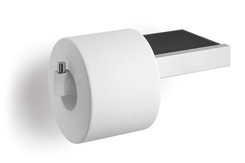 ZACK - LINEA - Stainless steel toilet roll holder with integrated shelf