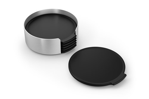 ZACK - NORTA - 6 sous-verres + support en inox